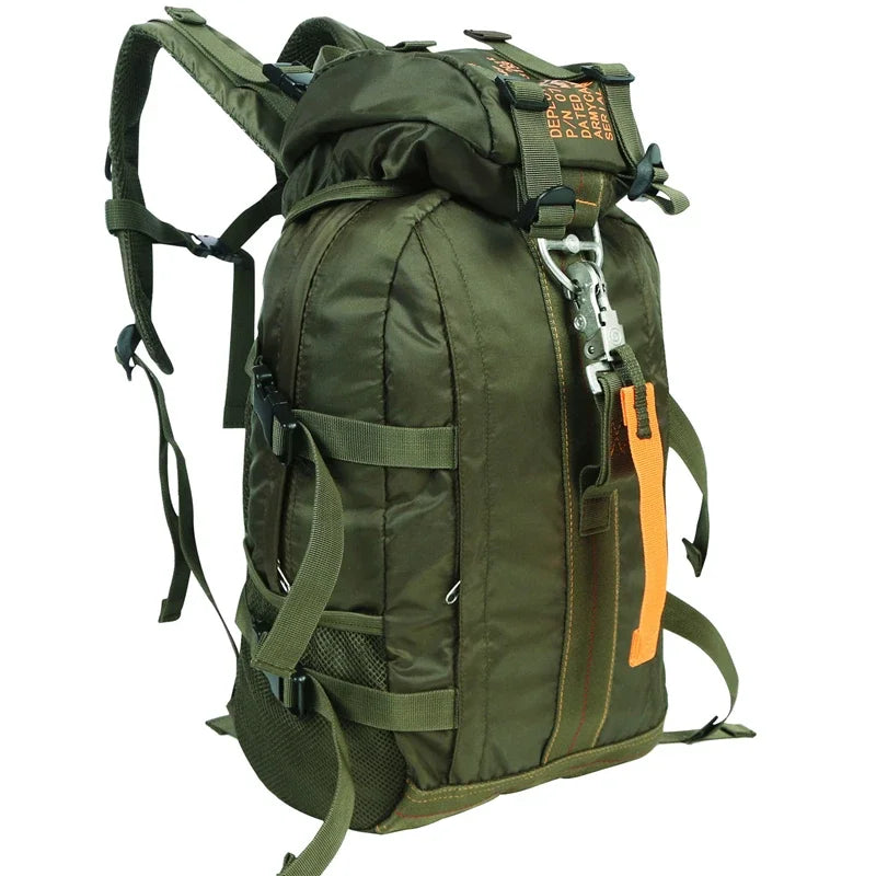 Side view of the Dino Trail Pro Pack in military green color.