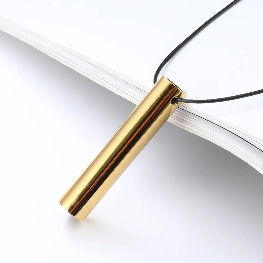 Gold Serenity Whistle Relaxation Necklace.